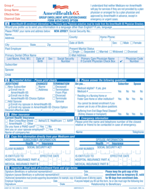 AmeriHealth 65 Group Enrollment Application