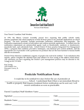 Illinois Pesticide Notification Form