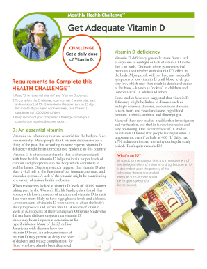 Monthly Health Challenge Vitamin D