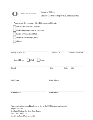 Change of Address Form
