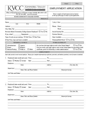 Maine Community College System Employment Application