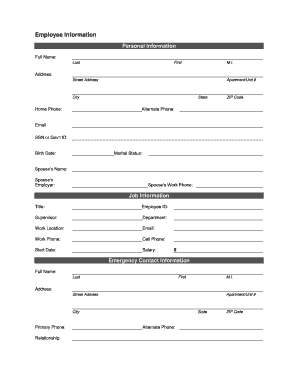 Employee Information Form