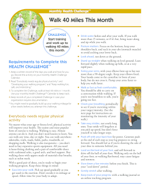 Walk 40 Miles Health Challenge