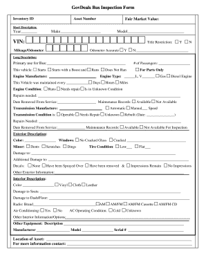 GovDeals Bus Inspection Form