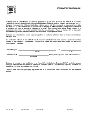 Affidavit of Compliance