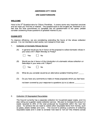 Aberdeen City Voice Questionnaire