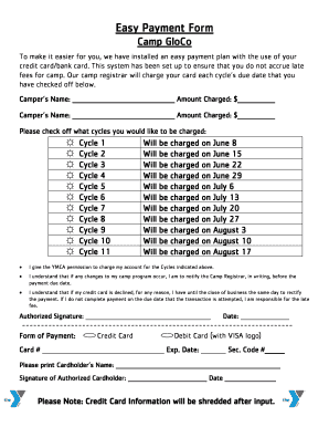 Camp Payment Authorization Form