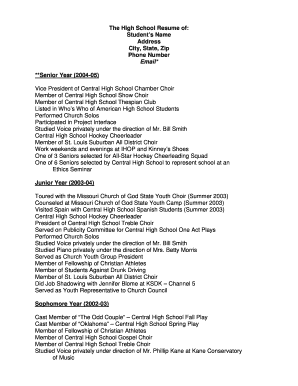 High School Resume Template