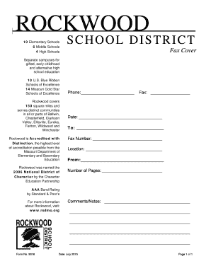 Rockwood School District Fax Cover Sheet
