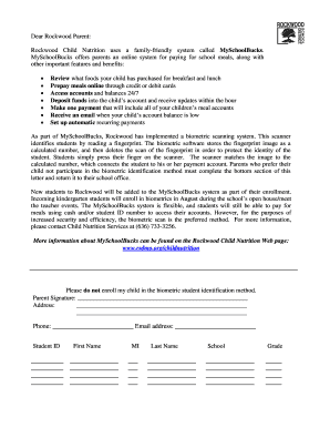 Rockwood Biometric Opt-Out Form