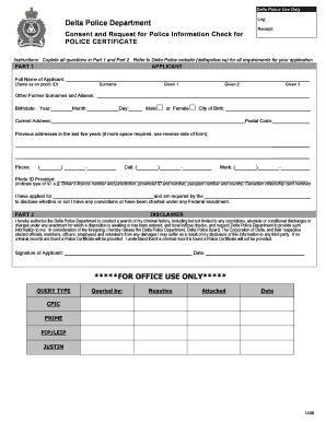 Police Information Check Consent Form