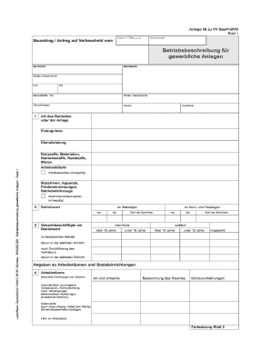 Betriebsbeschreibung für gewerbliche Anlagen
