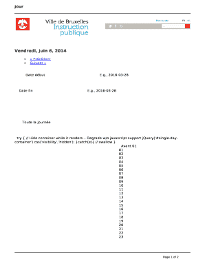 Modèle de calendrier
