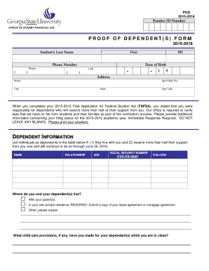 Proof of Dependent Form