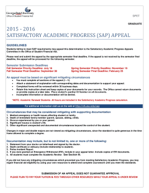 Satisfactory Academic Progress Appeal Form