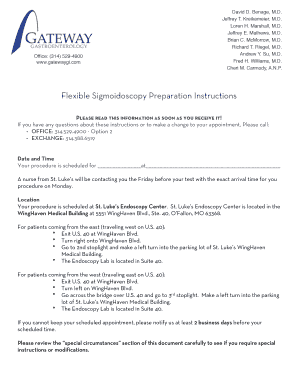 Flexible Sigmoidoscopy Preparation Instructions
