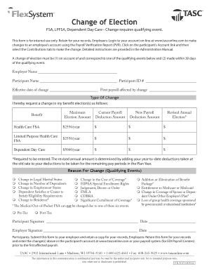 FSA Change of Election Form