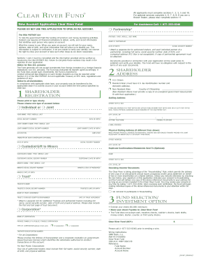 New Account Application Clear River Fund