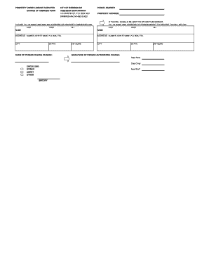 Birmingham Property Tax Change of Address Form