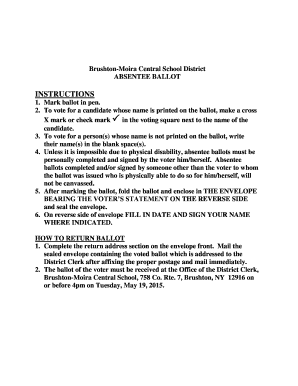 New York Absentee Ballot Application