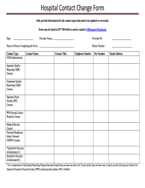 printable hospital contact change form qrsupport hcqis org