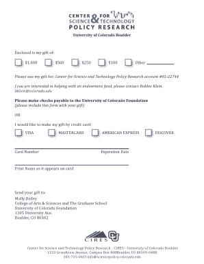 University of Colorado Boulder Donation Form