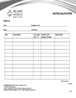 Boating Qualifications Log