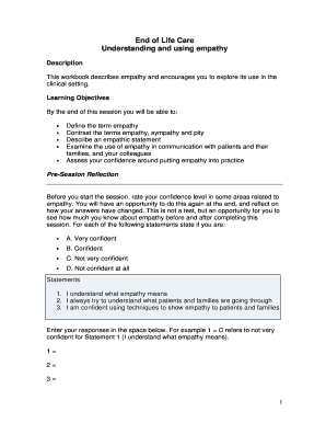 End of Life Care Empathy Workbook