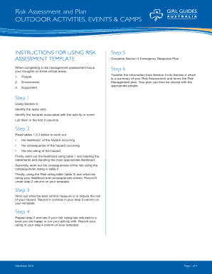 Risk Assessment and Plan for Outdoor Activities