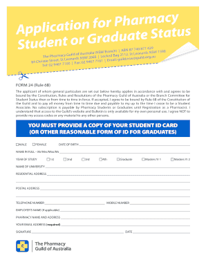 Pharmacy Guild Student Associateship Application