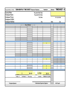 Semi-Monthly Time Sheet