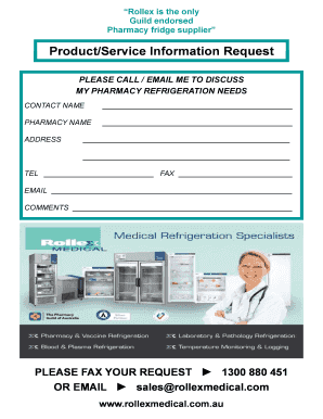 Pharmacy Refrigeration Needs Request