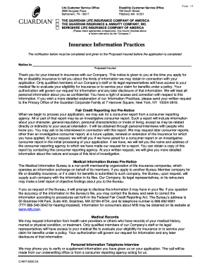 Disability Insurance Application