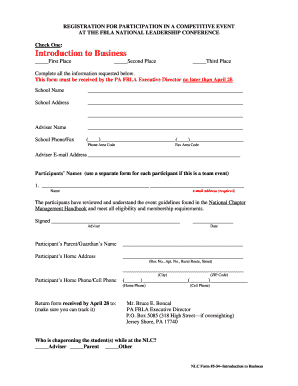 Registration for FBLA National Leadership Conference