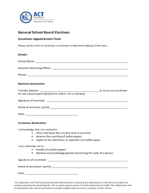 Scrutineer Appointment Form