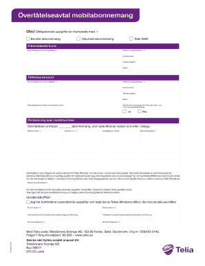 Mobile Subscription Transfer Agreement