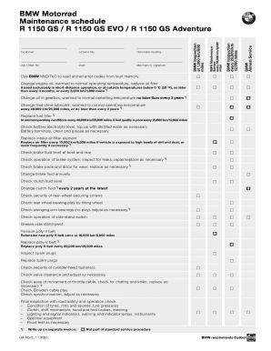 BMW Motorrad Maintenance Schedule