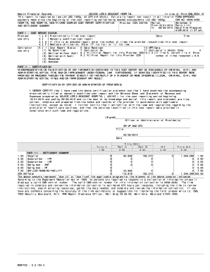 Hospital Cost Report Certification