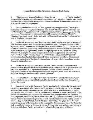 Phased Retirement Program Agreement - clinician track facultydoc - hr wustl