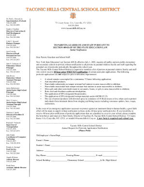 New York Pesticide Notification Form