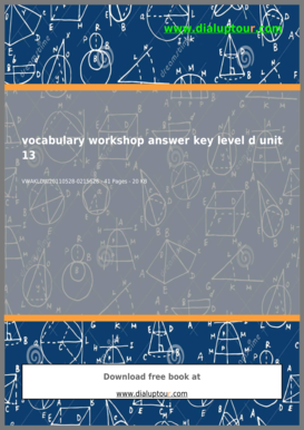 level d vocabulary workshop answers