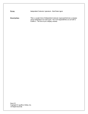 Independent Contractor Agreement - Real Estate Agent