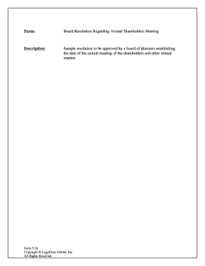 Board Resolution Annual Shareholders Meeting