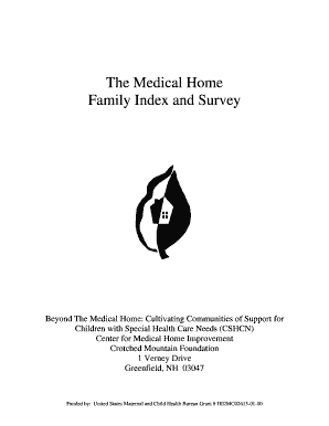 Medical Home Family Index Survey