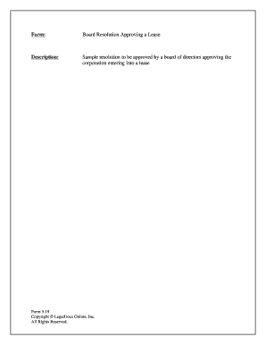 Board Resolution Approving a Lease