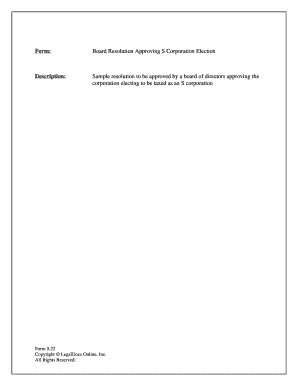 Board Resolution Approving S Corporation Election