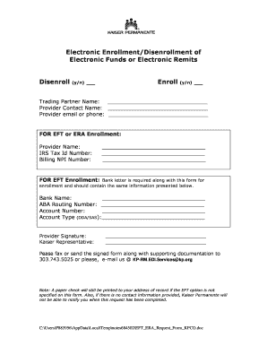 EFT/ERA Enrollment Request Form