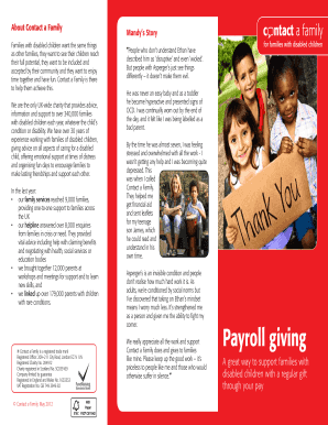 Contact a Family Payroll Giving Pledge Form