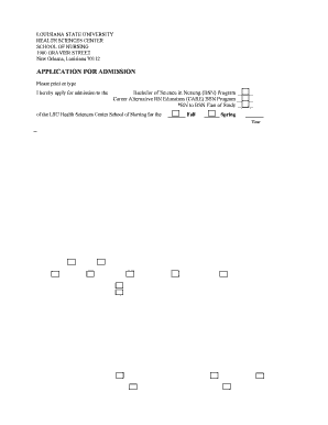 Louisiana State University Nursing Application