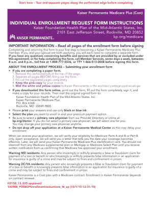 Kaiser Permanente Medicare Plus Enrollment Form